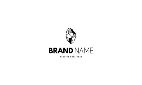 Vector logo on which an abstract image of a tool from the stone age. 스톡 일러스트