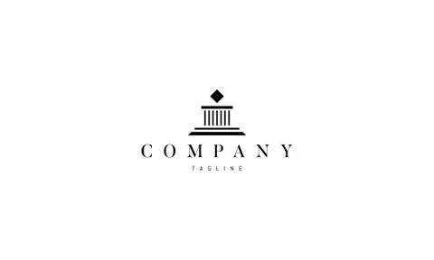 Vector logo on which an abstract image of the temple. Stock Illustration
