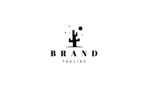 Vector logo on which an abstract image of a cactus. Stock Illustration