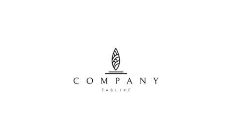 Vector logo on which an abstract image of a leaf. Stock Illustration
