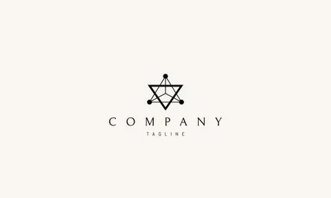 Vector logo on which an abstract image of a triangular alchemical symbol. Stockillustratie