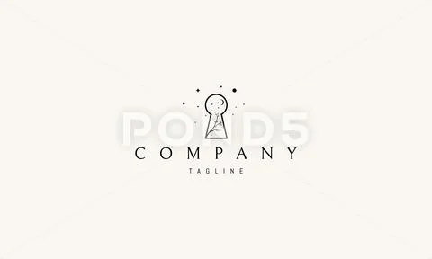 Vector logo on which an abstract image of a keyhole inside which is a ...