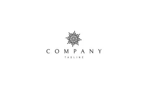 Vector logo on which an abstract image of the sun. Stock Illustration