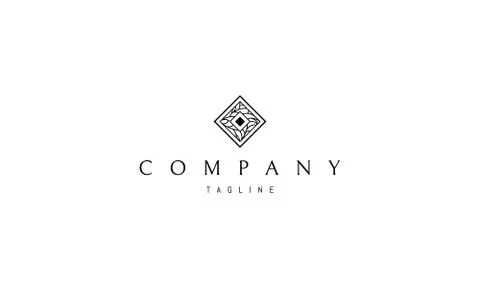 Vector logo on which an abstract image of a rhombus with a pattern. Stock Illustration