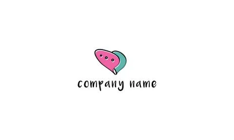Vector logo on which an abstract image of love chat. 스톡 일러스트
