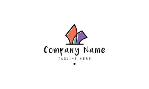 Vector logo on which an abstract image of a colored house. Stock Illustration
