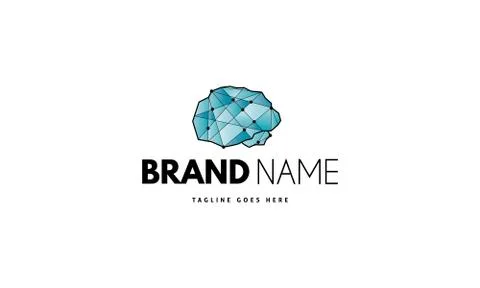 Vector logo on which an abstract image of the brain. Stock Illustration