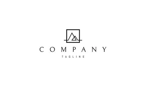 Vector logo on which an abstract image of two pyramids. 스톡 일러스트