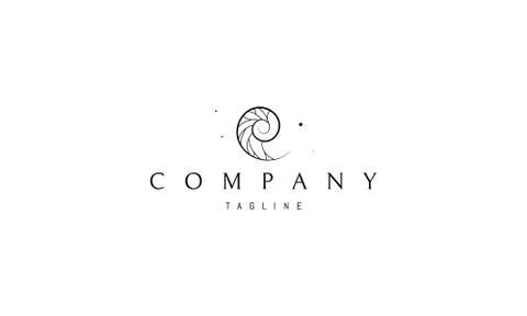 A vector logo on which an abstract image of a beautiful seashell in a section. 스톡 일러스트