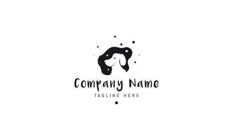 Vector logo on which an abstract image of a silhouette of a dog. Stock Illustration