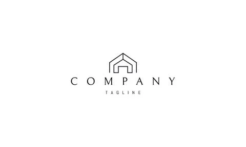Vector logo on which the abstract image of the house. Stock Illustration
