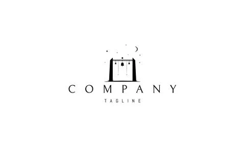 Vector logo on which an abstract image of the gate with bells. イラスト素材