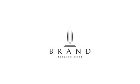 Vector logo on which an abstract image of a modern building. Illustrazione stock