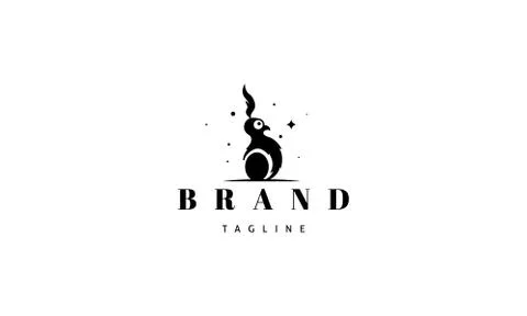 Vector logo on which an abstract image of chicken and eggs. Stock Illustration