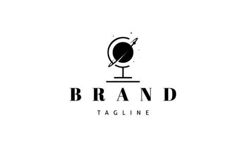 Vector logo on which an abstract image of a globus with an orbit. Stock Illustration