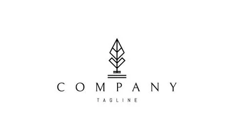 Vector logo on which an abstract image of a leaf of simplified form. Stock Illustration