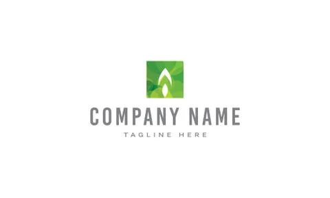 Vector logo on which the abstract image of a square in the center of which the Stock Illustration