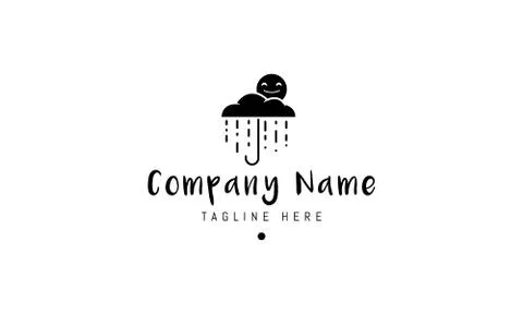 Vector logo on which an abstract image of an umbrella in the form of clouds from Stock Illustration