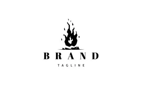 Vector logo on which an abstract image of a campfire. Stock Illustration