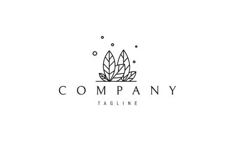 Vector logo on which an abstract image of large leaves in the form of trees. Stock Illustration