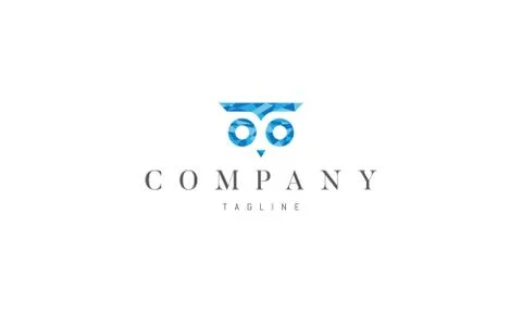 Vector logo on which an abstract image of an owl head. Stock Illustration