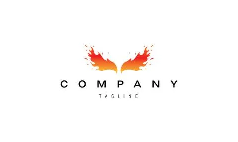 Vector logo on which the abstract image of the wings of the phoenix. Stock Illustration