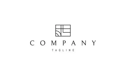 Vector logo on which an abstract image of a rectangular design pool. Illustrazione stock