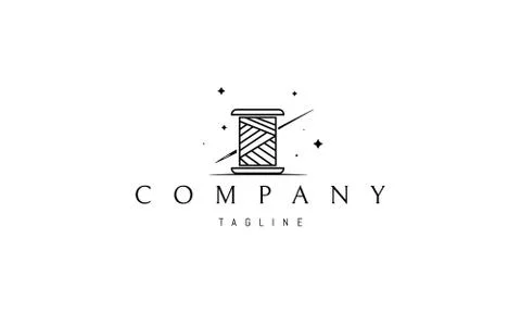 Vector logo on which an abstract image of threads and needles. Stock Illustration