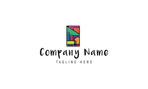 Vector logo on which an abstract image of a playground with colorful elements. Stock Illustration