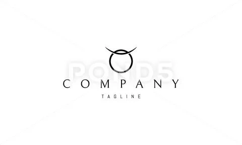 Vector logo on which is an abstract image of the Taurus zodiac sign ...