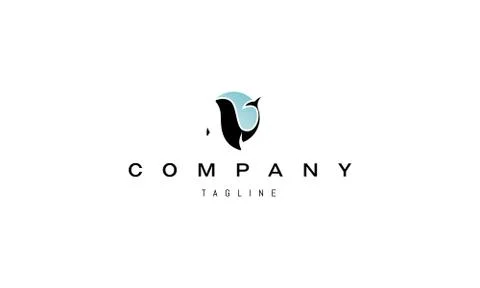 Vector logo on which an abstract image of a killer whale on a background of blue Stock Illustration