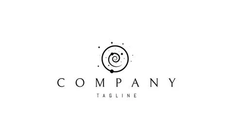 Vector logo on which an abstract image of the galaxy with outlets in the center Stock Illustration