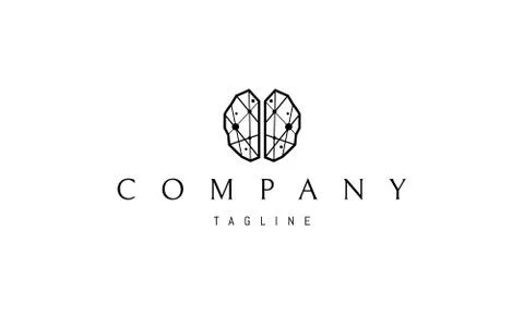 Vector logo on which an abstract image of a computer brain. Stock Illustration