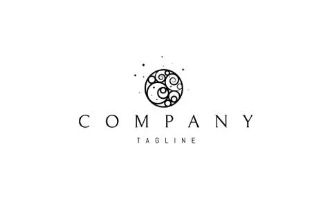 Vector logo on which an abstract image of a pattern of circles. Stock Illustration