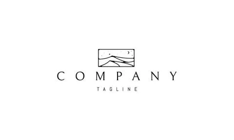 Vector logo on which an abstract image of wavy sand dunes. Stock Illustration