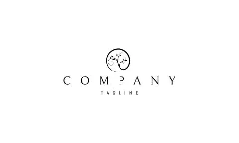 Vector logo on which an abstract image of a tree in the form of a tree. Stock Illustration