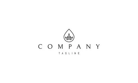 Vector logo on which an abstract image of a pattern of leaves in a drop. Stock Illustration