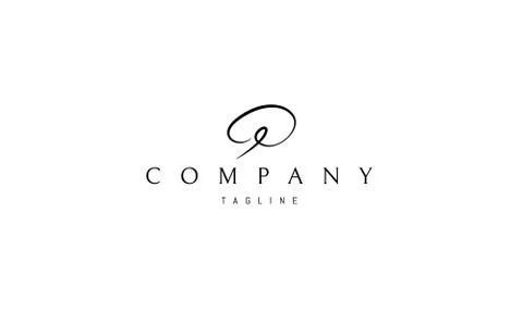 Vector logo on which an abstract image of the brain in the form of the letter P. Stock Illustration