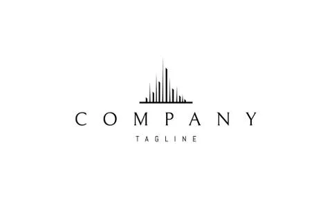Vector logo on which an abstract image of the cityscape with skyscrapers. Stock Illustration