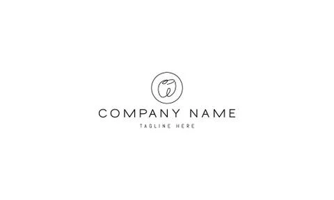 Vector logo on which an abstract image of a tooth in a circle. Stock Illustration