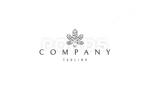 Vector logo on which an abstract image of cannabis leaves in the form ...
