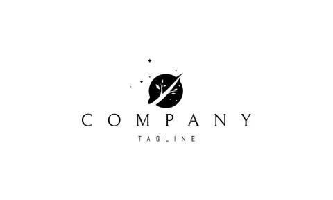 Vector logo on which an abstract image of a tree branch with leaves on the Stock Illustration