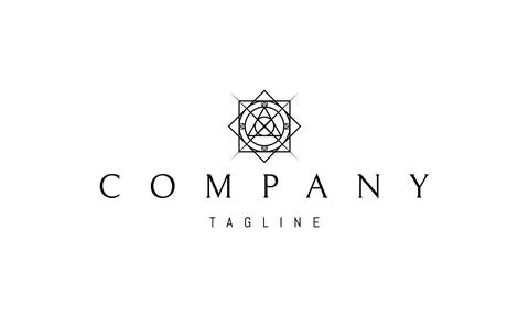 Vector logo on which the abstract image of the alchemical pentogram with a Stock Illustration