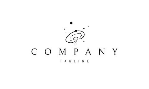 Vector logo on which an abstract image of the human brain in the form of a line. Stock Illustration