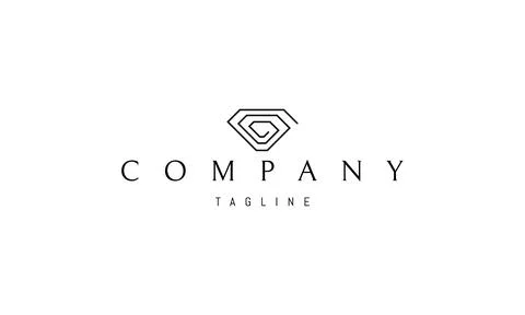 Vector logo on which an abstract image of a diamond in a linear style. Stock Illustration