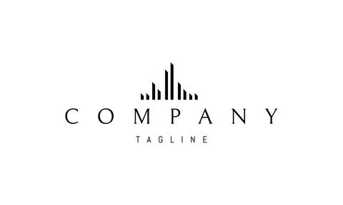 Vector logo on which an abstract image of several skyscrapers. Stock Illustration