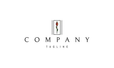 Vector logo on which an abstract image of a rose in a polygonal style. Stock Illustration