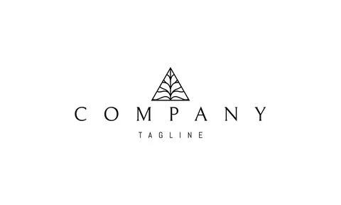 Vector logo on which an abstract image of a fir tree in the shape of a triangle. Stock Illustration