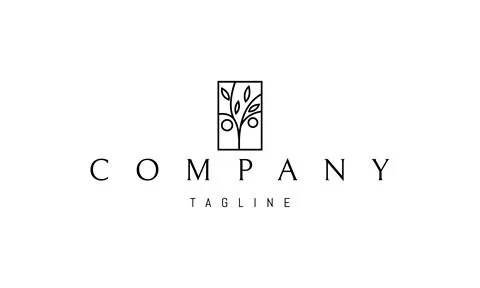 Vector logo on which an abstract image of an orange tree. Stock Illustration