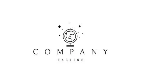 Vector logo on which an abstract image of the globe in a linear style. Stock Illustration